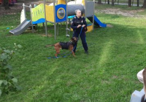 Pani policjant i pies policyjny