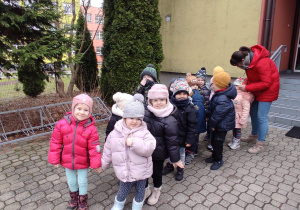 Liski stoją przed przedszkolem