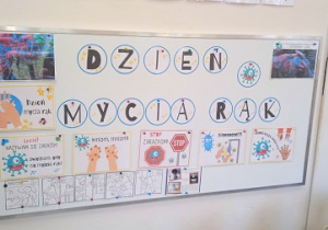 tablica z napisem "Dzień mycia rąk"